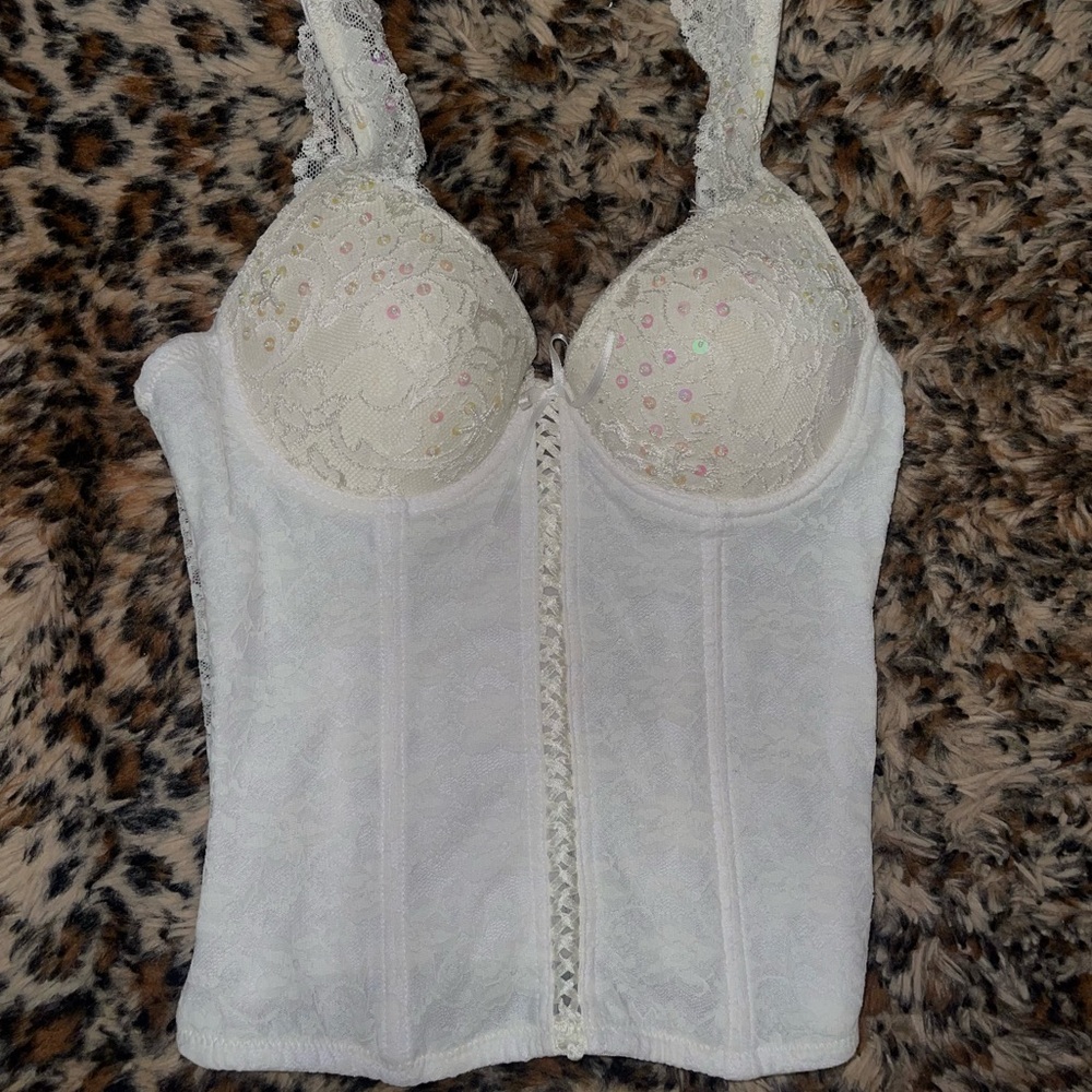 Y2K Deadstock Elegant Lace Bustier Top